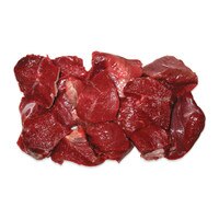 pieces of raw venison stew meat